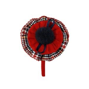 Red Houndstooth Checkered Headband
